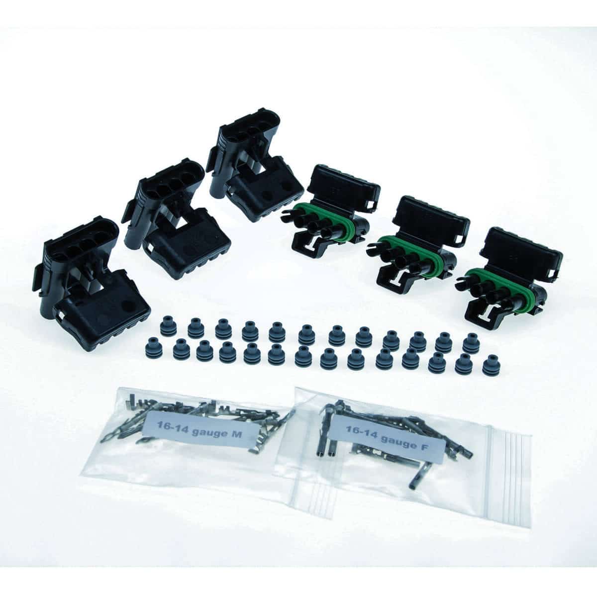 Weather Pack 4 Flat Position - 16-14 Gauge (3) Pack